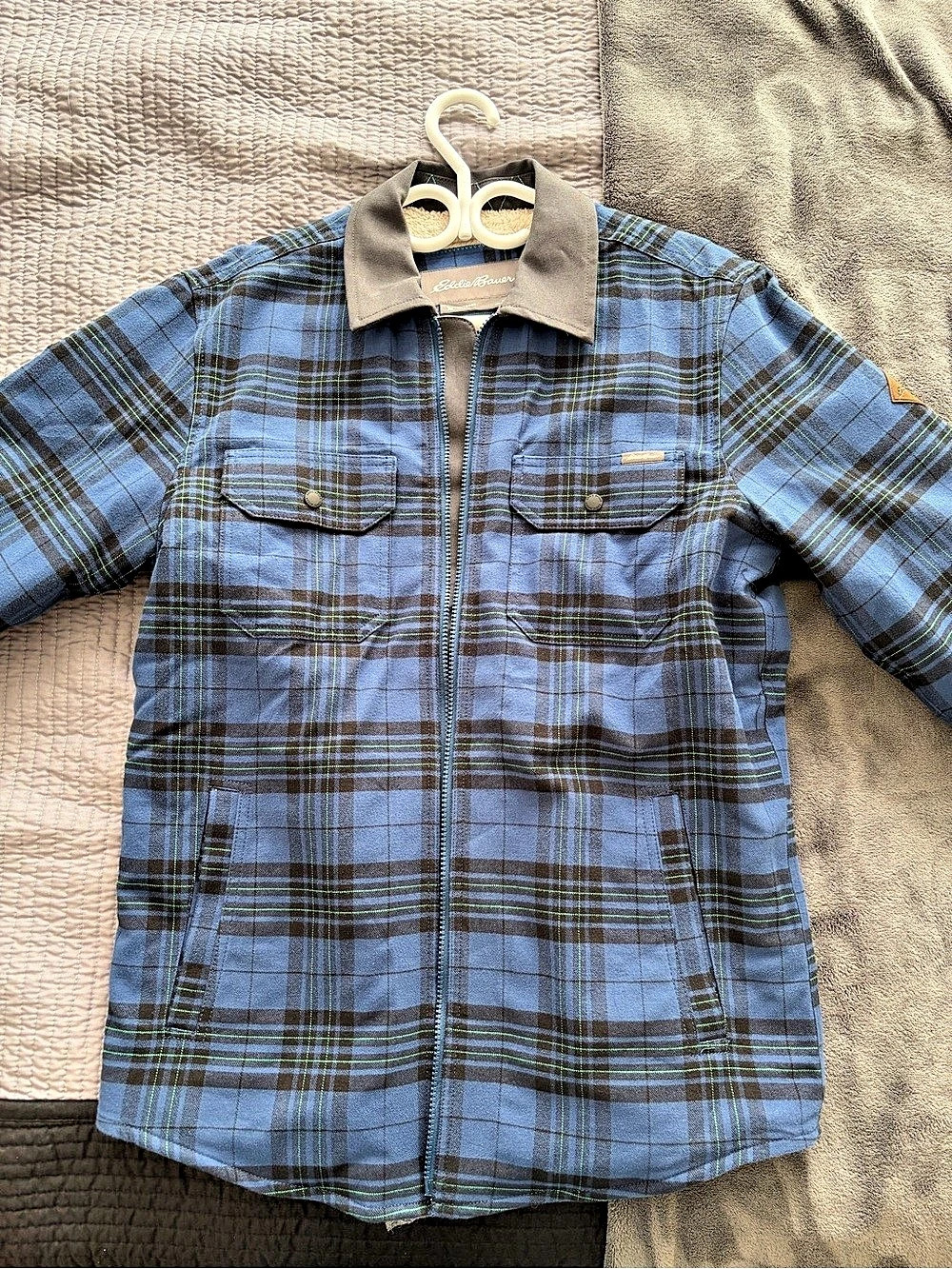 Eddie Bauer Sherpa-Lined Flannel Shaket Men's